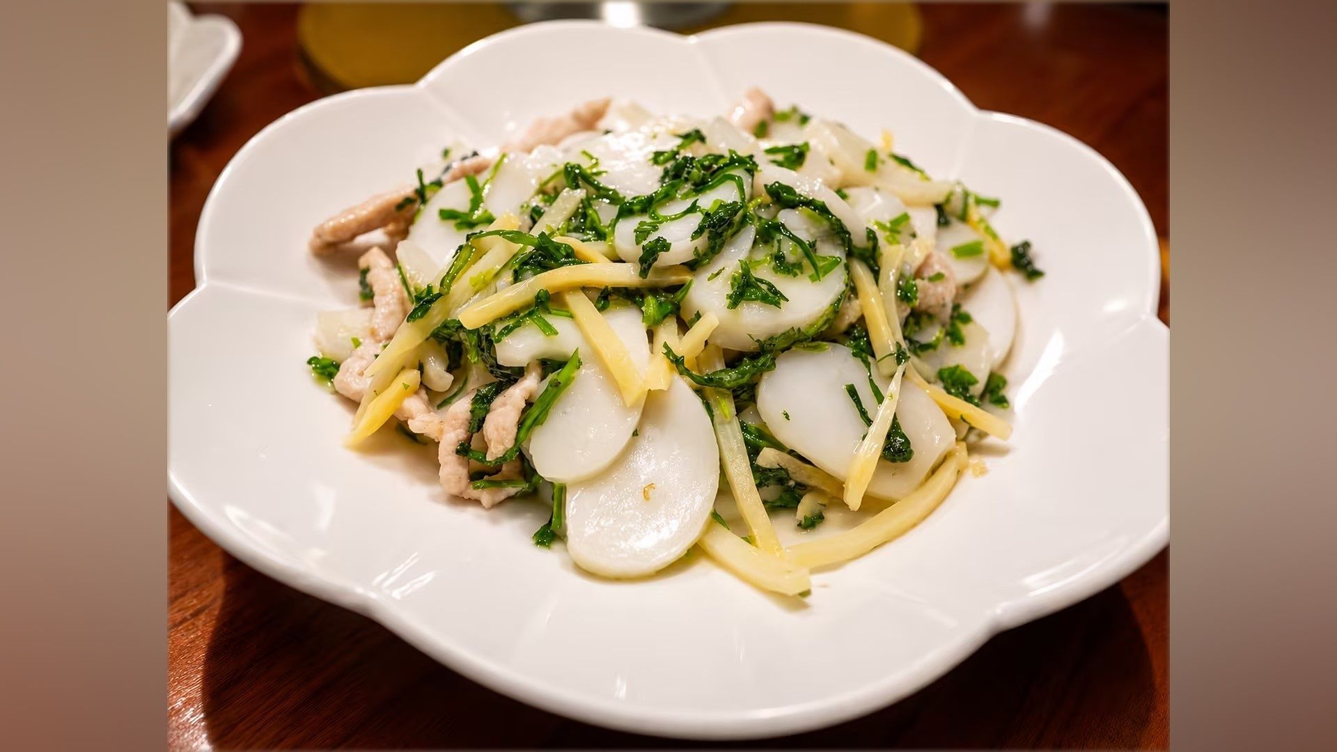 Pork & Capsella w. Rice Cake