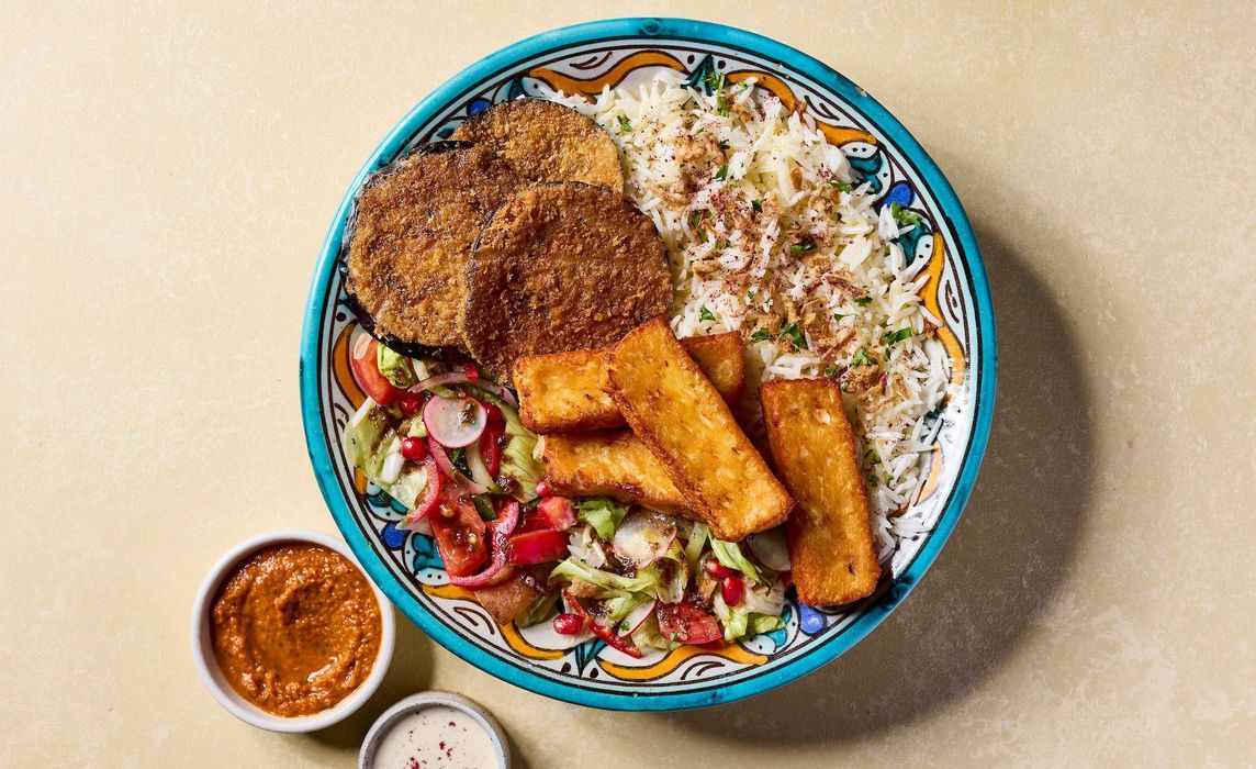 HALLOUMI + AUBERGINE PLATE
