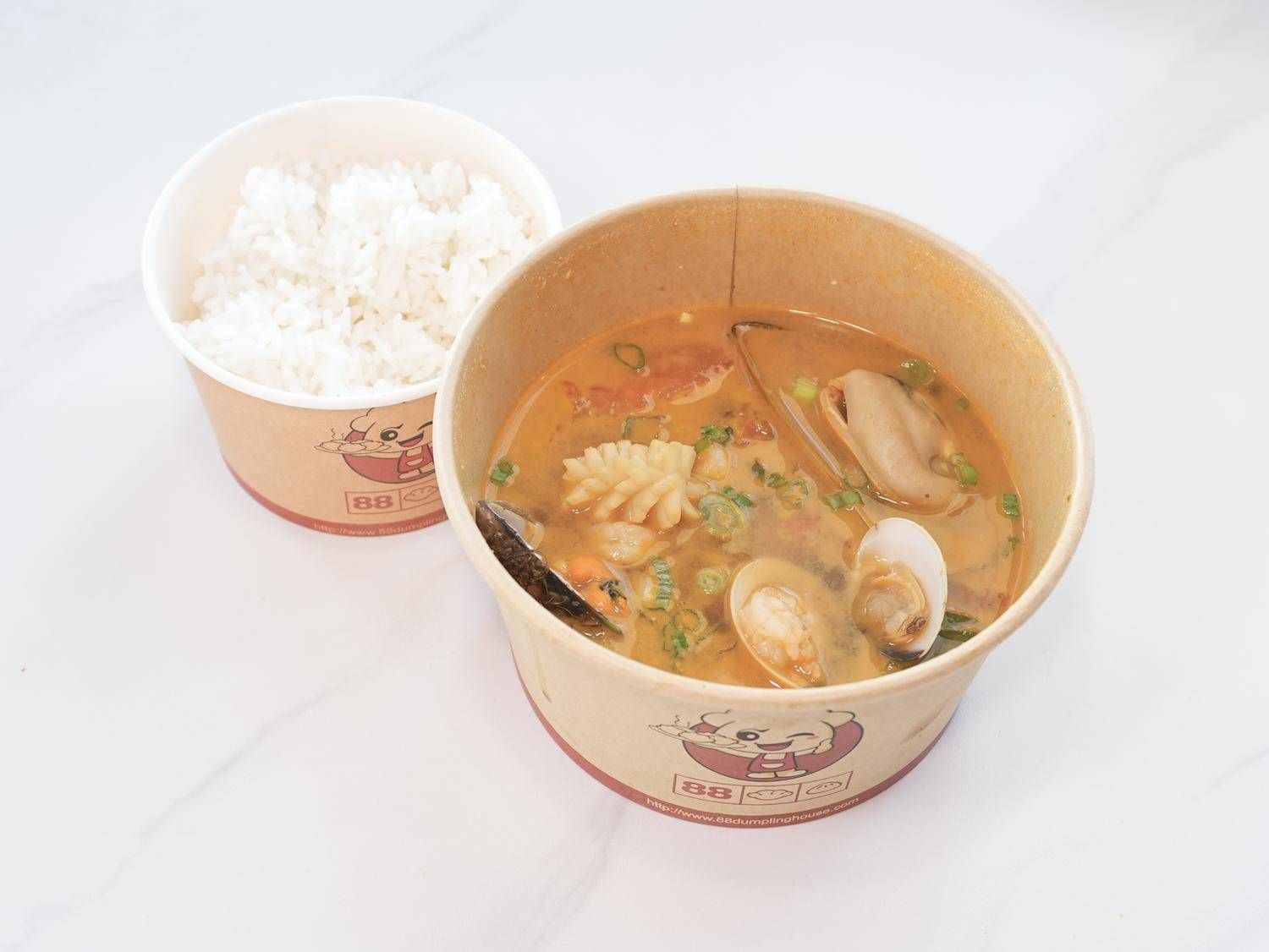 Tom Yum Seafood Soup 🌶️ (W. Rice)