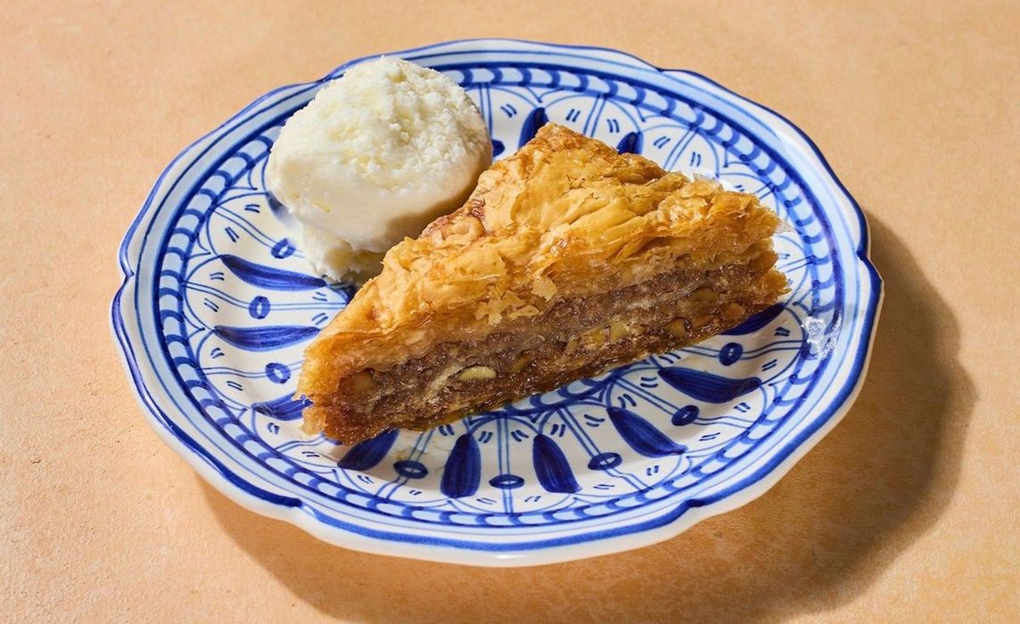 WALNUT BAKLAVA WITH ICE CREAM