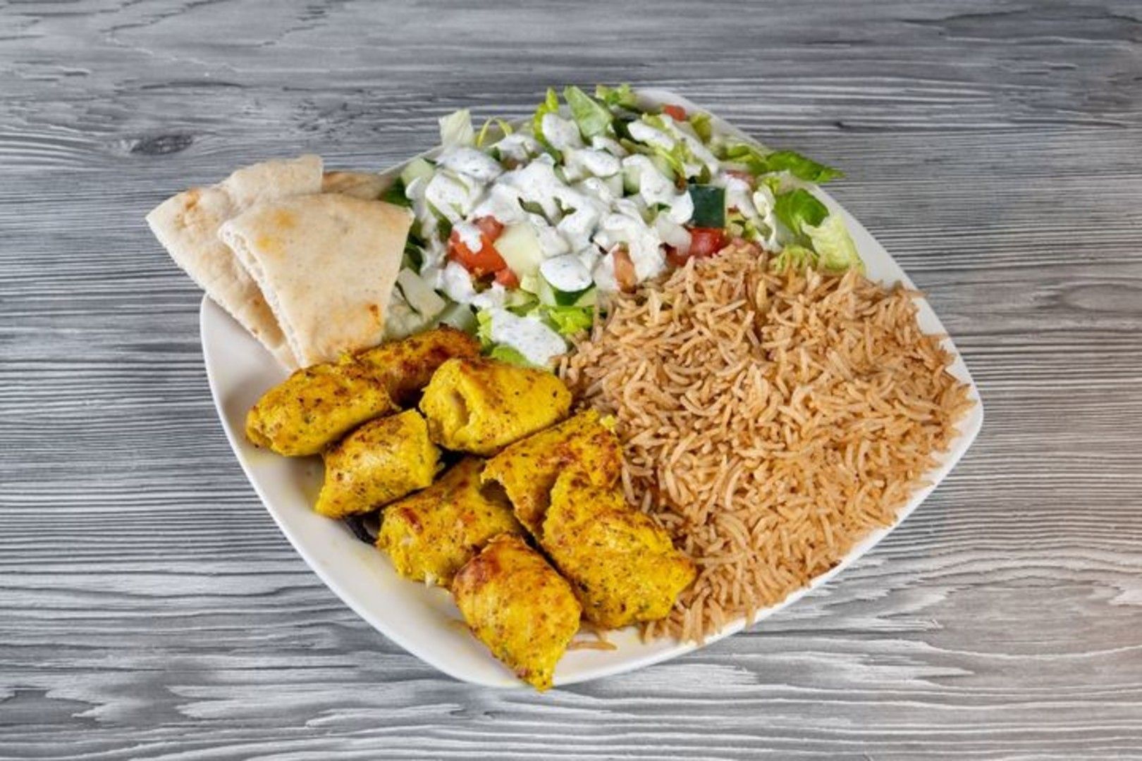 Chicken Kabob Rice Plate