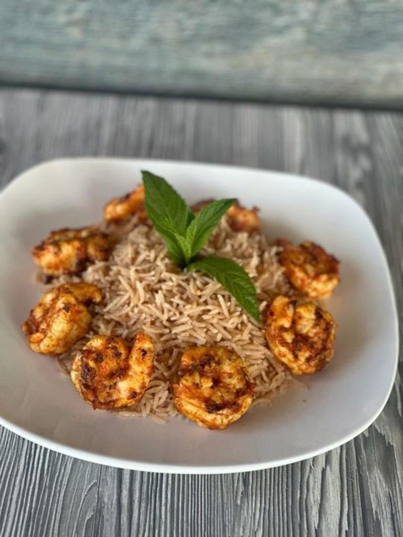 Grilled Shrimp Rice Plate