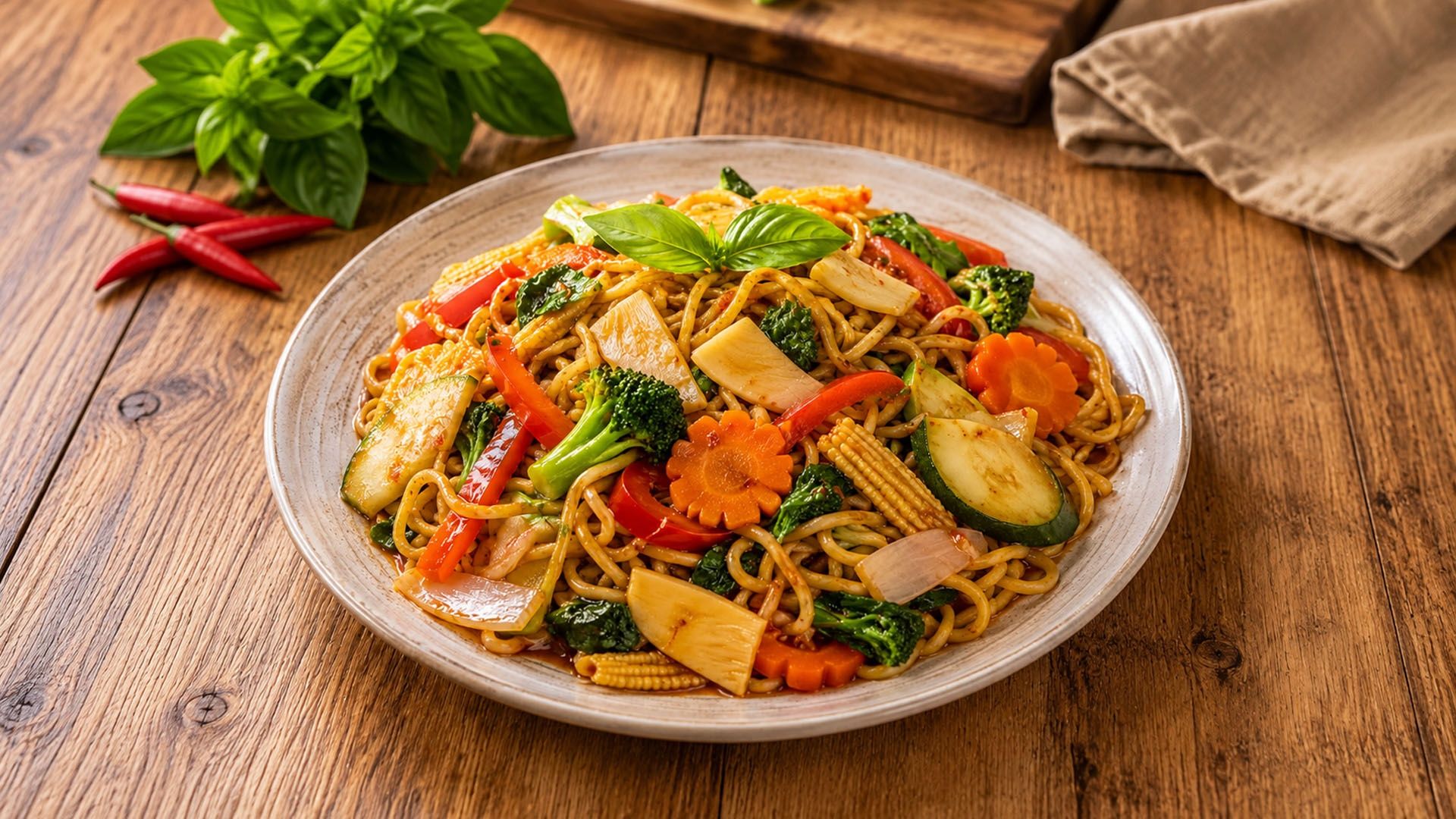 N22.Spicy Basil Lomien Noodle