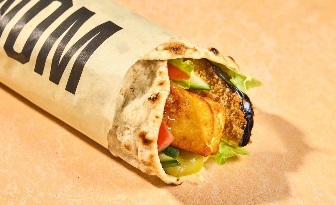 HALLOUMI + AUBERGINE WRAP