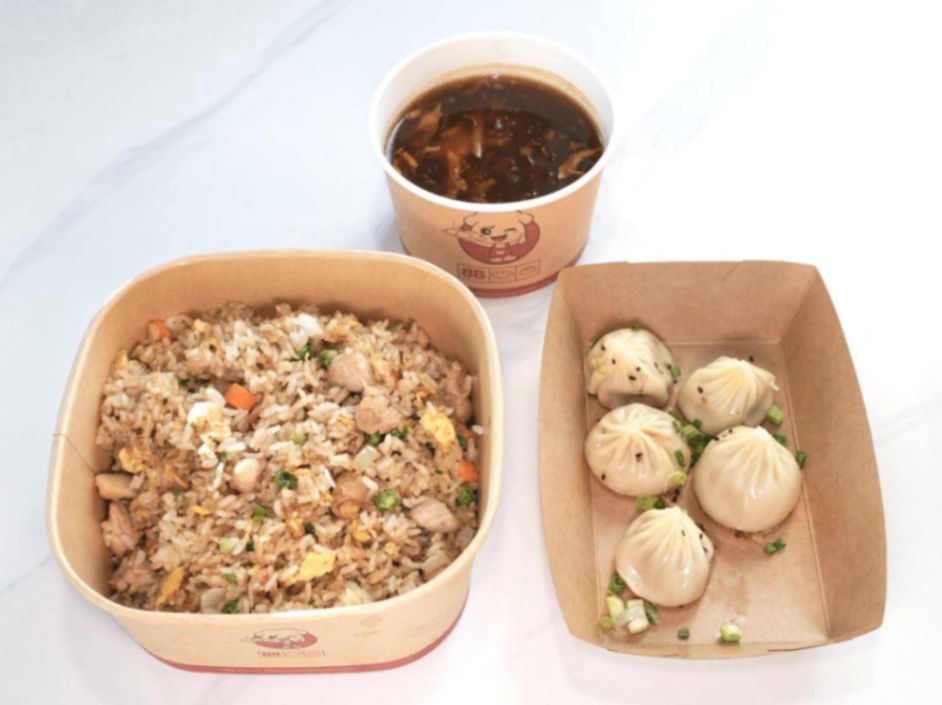 N. Chicken Fried Rice + Thumb Size Pan Fried Bun (5Pcs)+ Hot And Sour Soup
