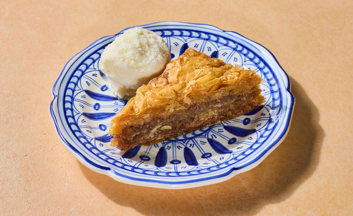 WALNUT BAKLAVA WITH ICE CREAM
