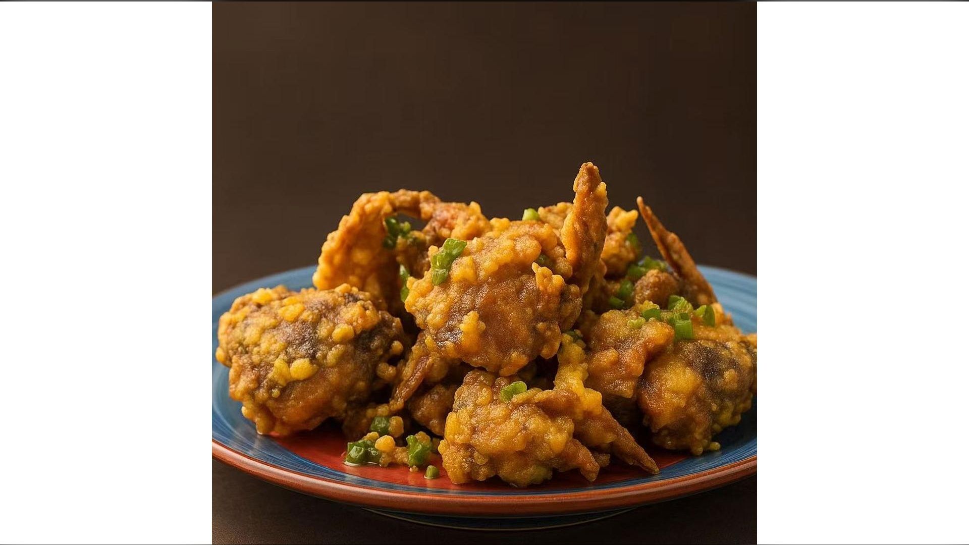 Salted Eggs Stir-fry Soft Shell Crabs-金沙焗软壳蟹