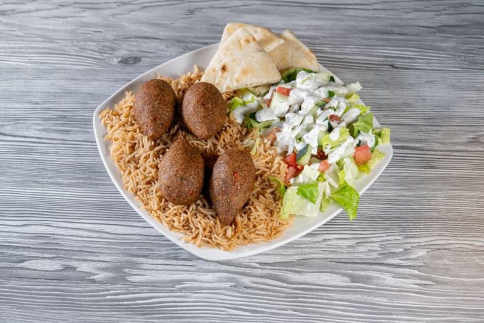 Vegan Pumpkin Kibbeh Rice Plate