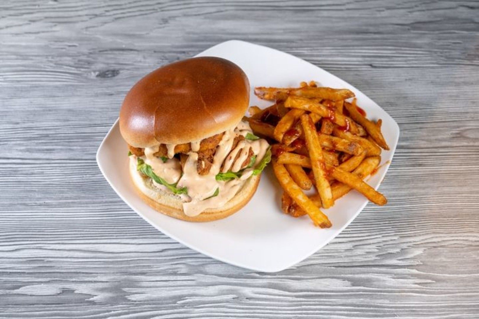 Spicy Chicken Sandwich With Fries