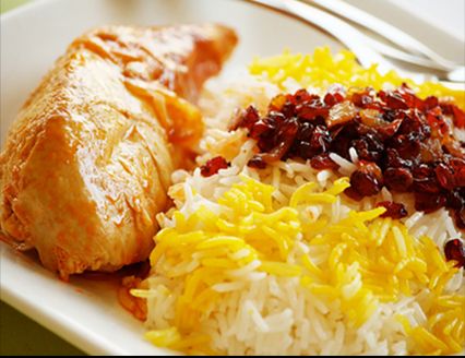 Zereshk polo with chicken