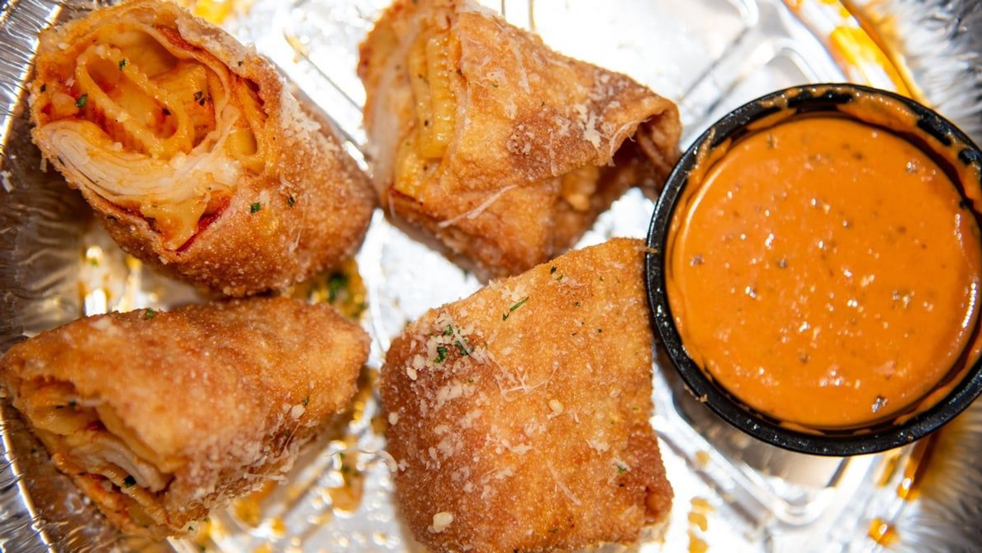 Spicy Rigatoni Egg Rolls