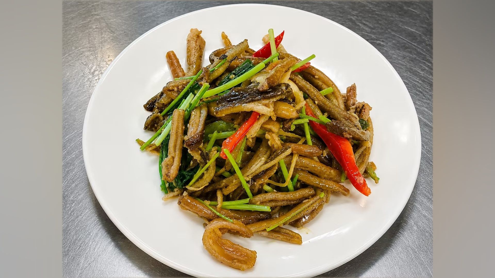 White Braised Eel-白烧鳝丝