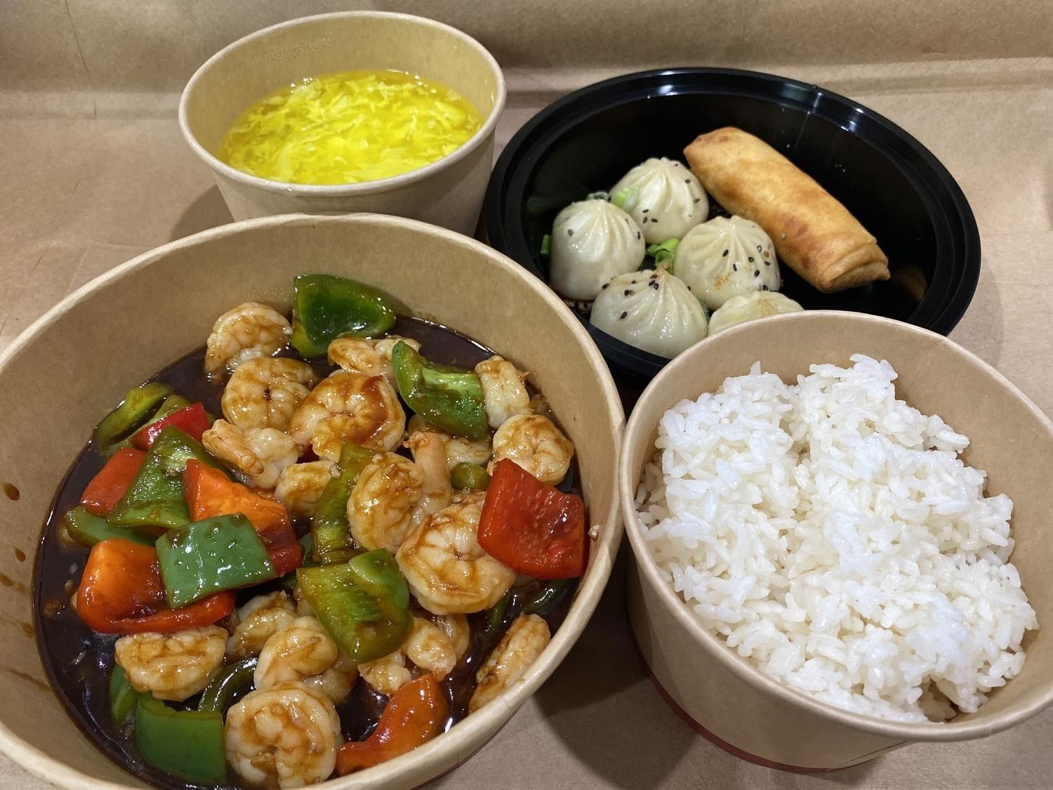 Garlicky And Soy Sauce Shrimp + Fried Chicken Dumpling 5Pcs + Qingjiang Cuisine + Soup