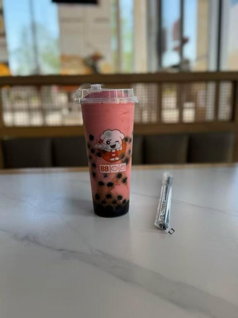 Strawberry Banana Milk Boba Tea