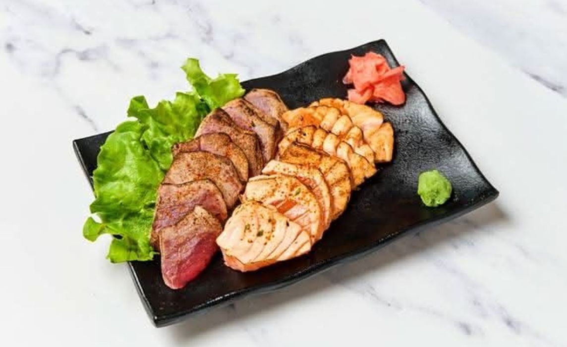 Tataki  saumon & thon 14pcs +riz