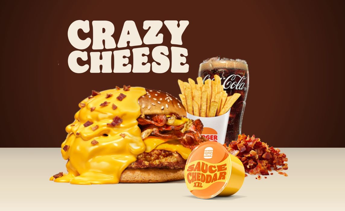 Crazy Cheese BBQ Chicken Menu + XXL Cheddar dip & Bacon