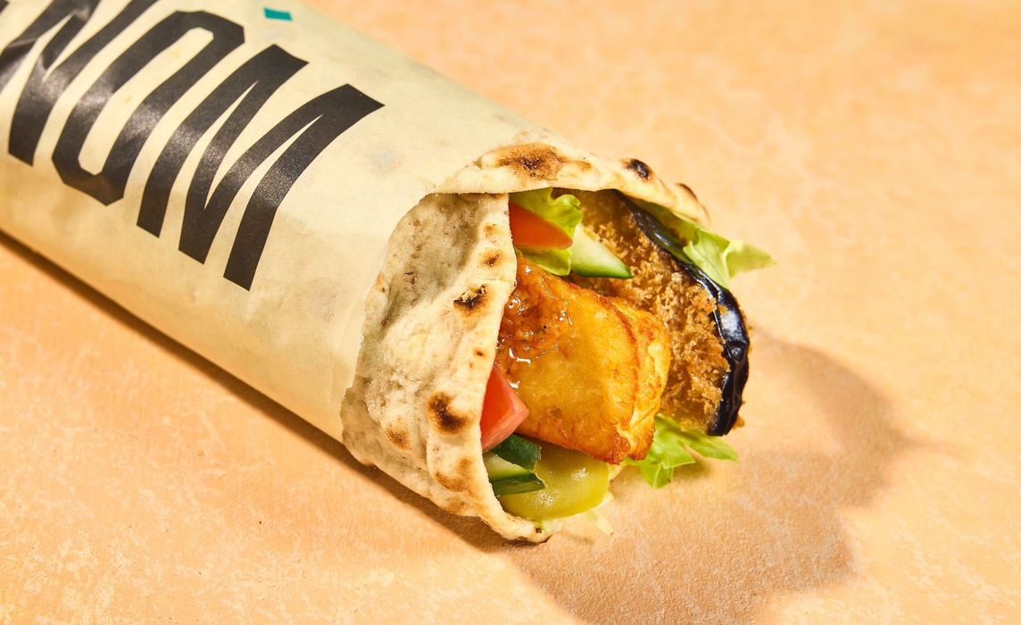 HALLOUMI + AUBERGINE WRAP