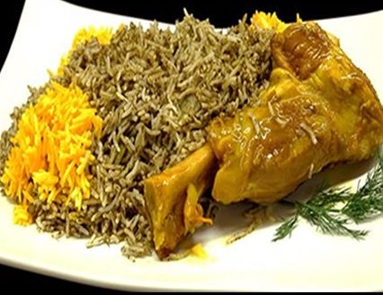 Baghali polo with shank