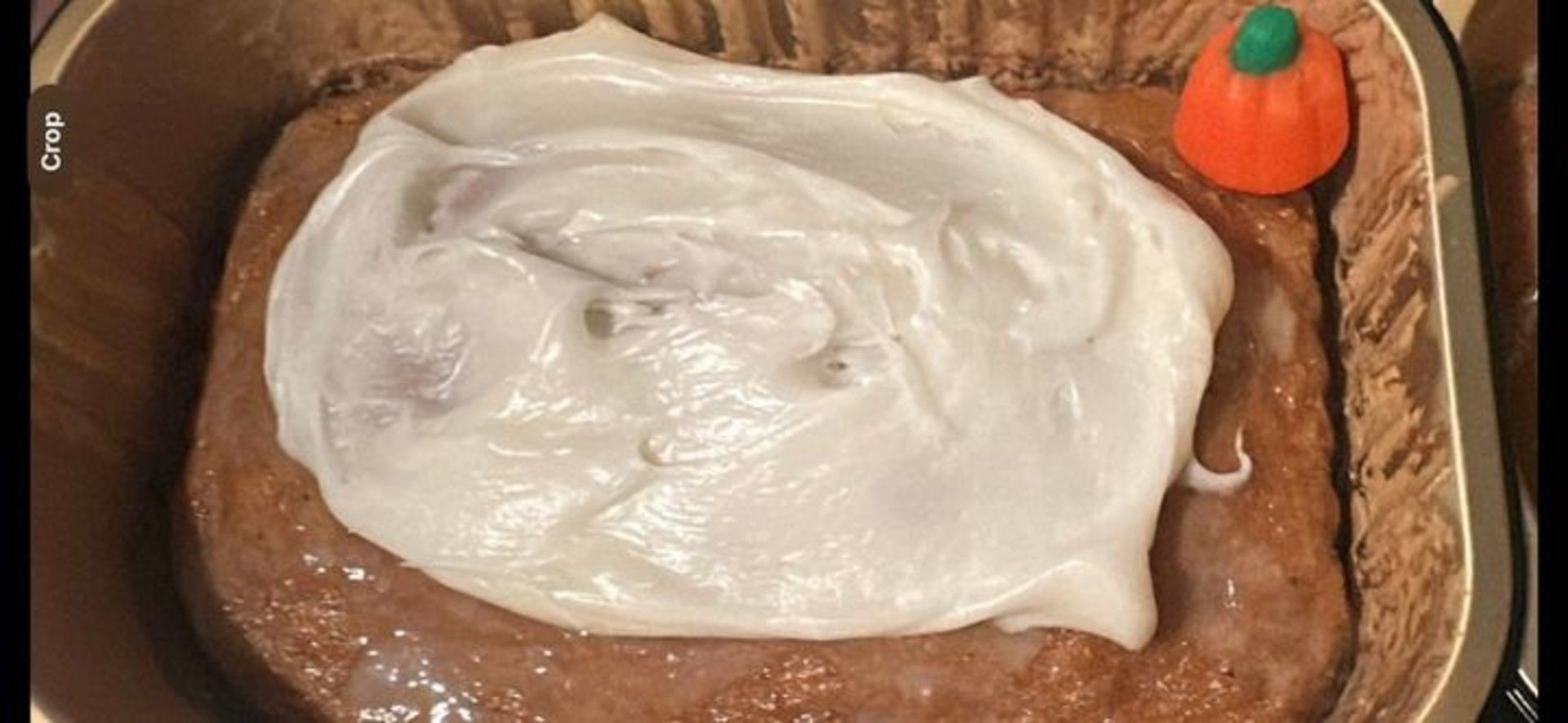 Pumpkin Cake topped with/ Cream Cheese &Cinnamon