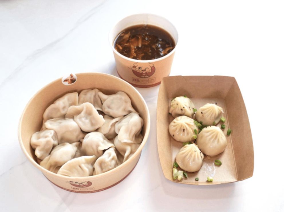 B. Pork Dumplings (12Pcs) + Thumb Size Pan Fried Bun (5Pcs) + Soup